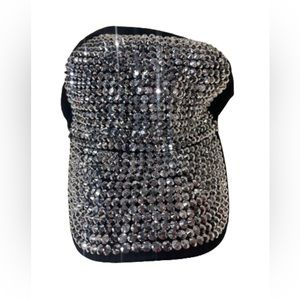 NEW with tags black clear rhinestone bling Y2K allover  baseball cap